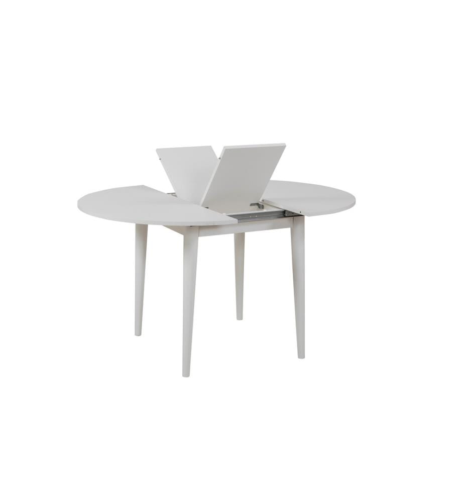 Set tavolo da pranzo allungabile e sedie, 3 pezzi, bianco, antracite, truciolato rivestito in melamina