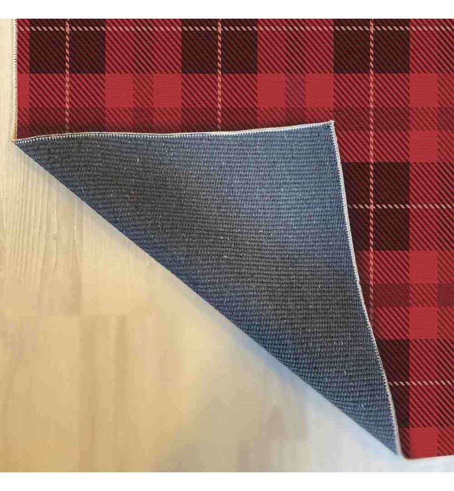 Tapis, 140 x 220, , Black Red, 70% Coton - 30% Polyester, 1450 gr-m²,