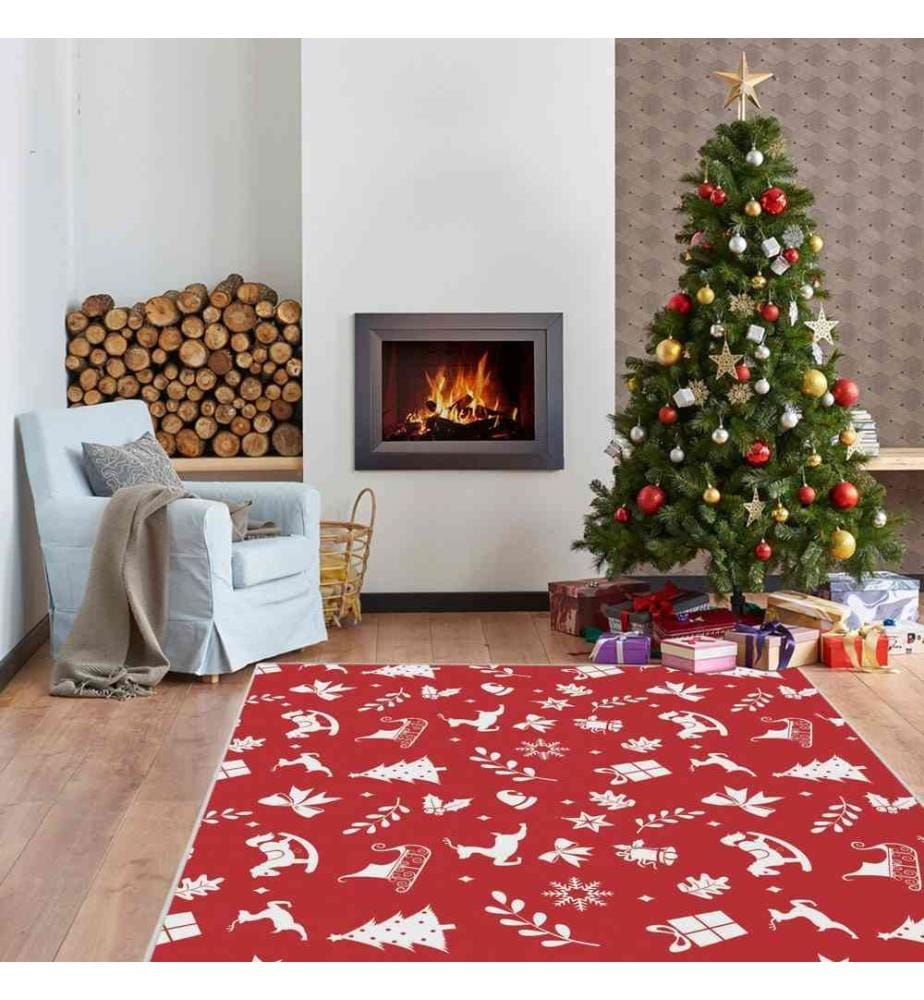 Teppich, 80 x 150, , Rot Weiss, 70% Baumwolle - 30% Polyester, 1450 gr-m²,