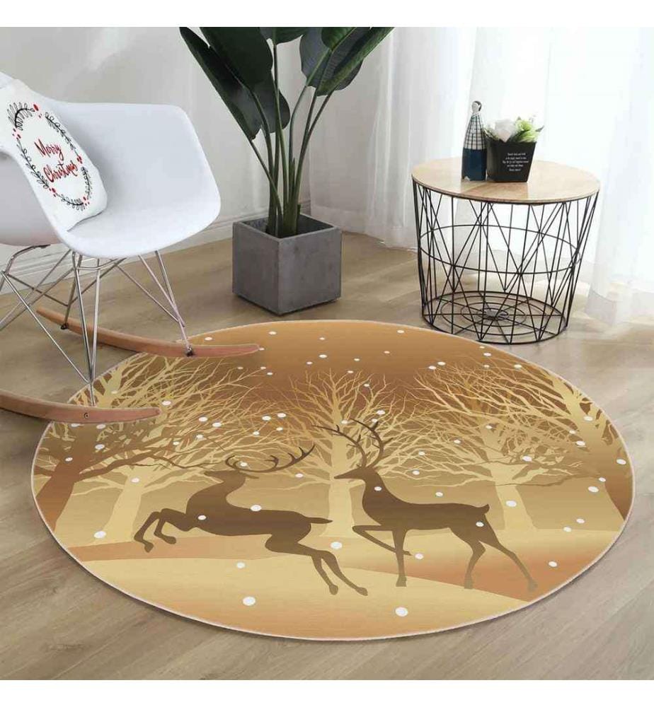 Teppich, 130 cm, , Gold, 70% Baumwolle - 30% Polyester, 1450 gr-m²,