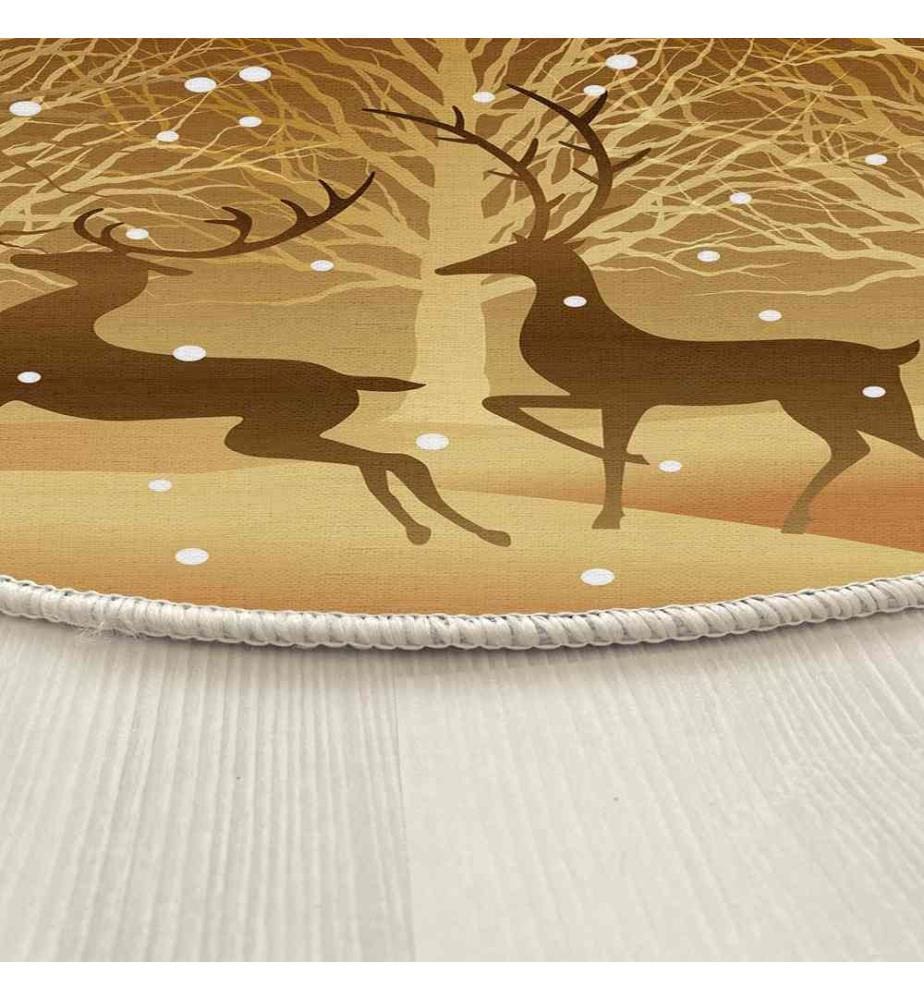 Teppich, 130 cm, , Gold, 70% Baumwolle - 30% Polyester, 1450 gr-m²,