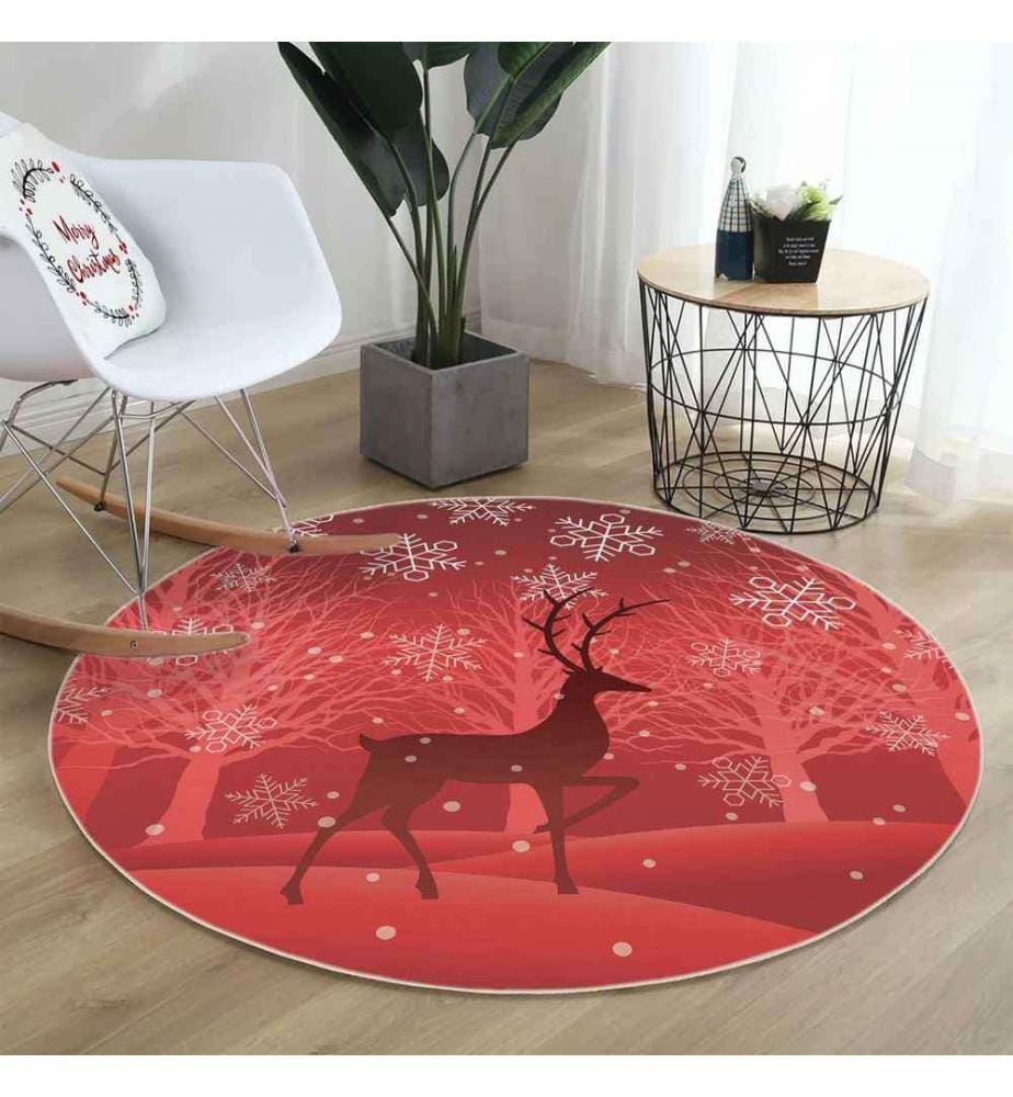 Tapis, 130 cm, , Rouge, 70% Coton - 30% Polyester, 1450 gr-m²,