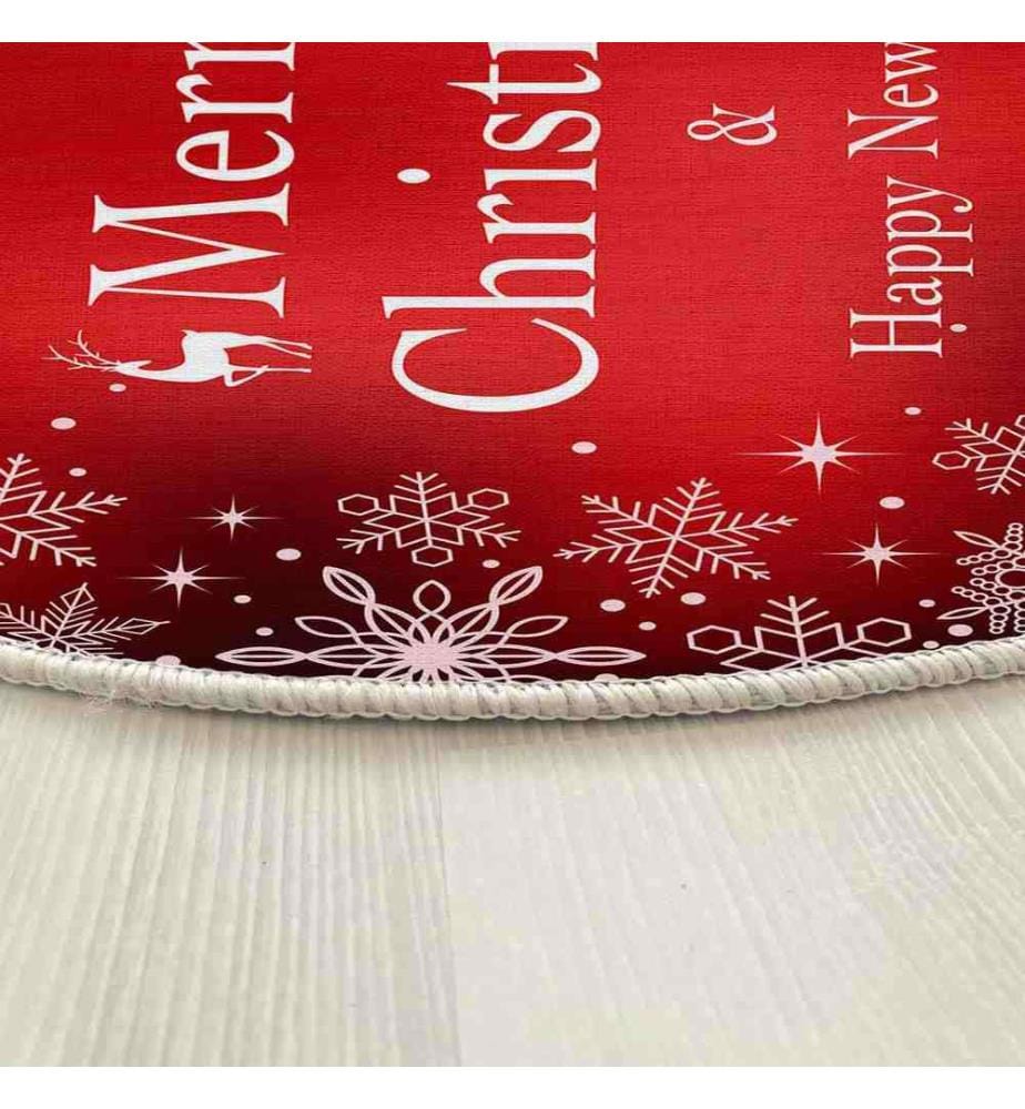 Tapis, 90 cm, , Rouge Blanc, 70% Coton - 30% Polyester, 1450 gr-m²,