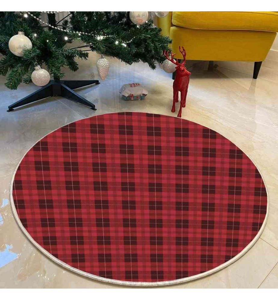 Tapis, 110 cm, , Rouge Noir, 70% Coton - 30% Polyester, 1450 gr-m²,