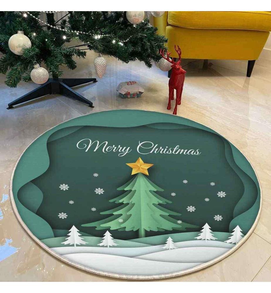 Tapis, 160 cm, , Vert Blanc, 70% Coton - 30% Polyester, 1450 gr-m²,