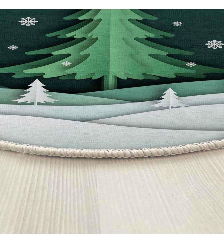 Tapis, 160 cm, , Vert Blanc, 70% Coton - 30% Polyester, 1450 gr-m²,