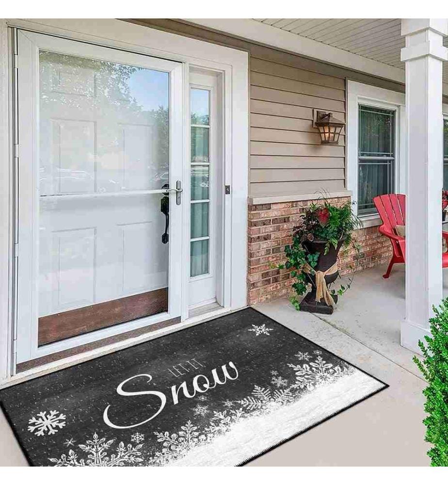 Tapis, noir, blanc, 70% coton - 30% chenille, 160 x 250 cm