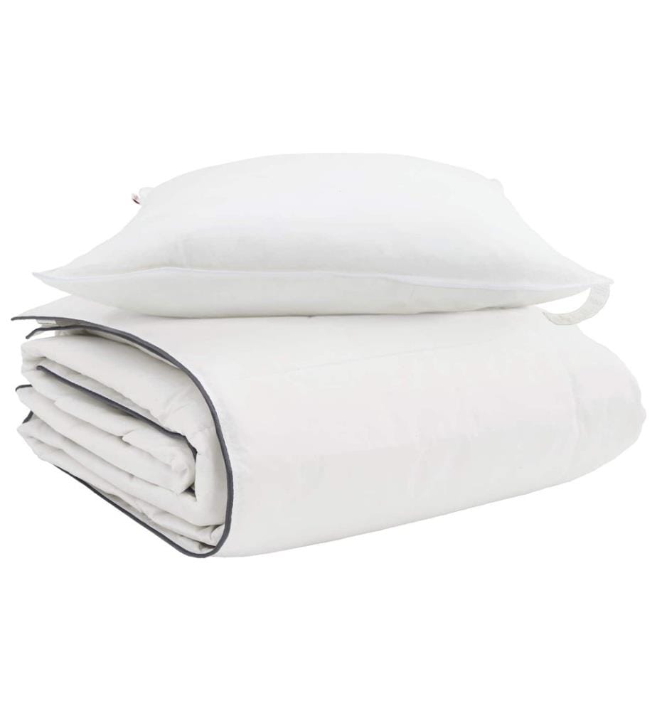 Duvet d'hiver avec oreiller 2 pcs Blanc Plume de canard