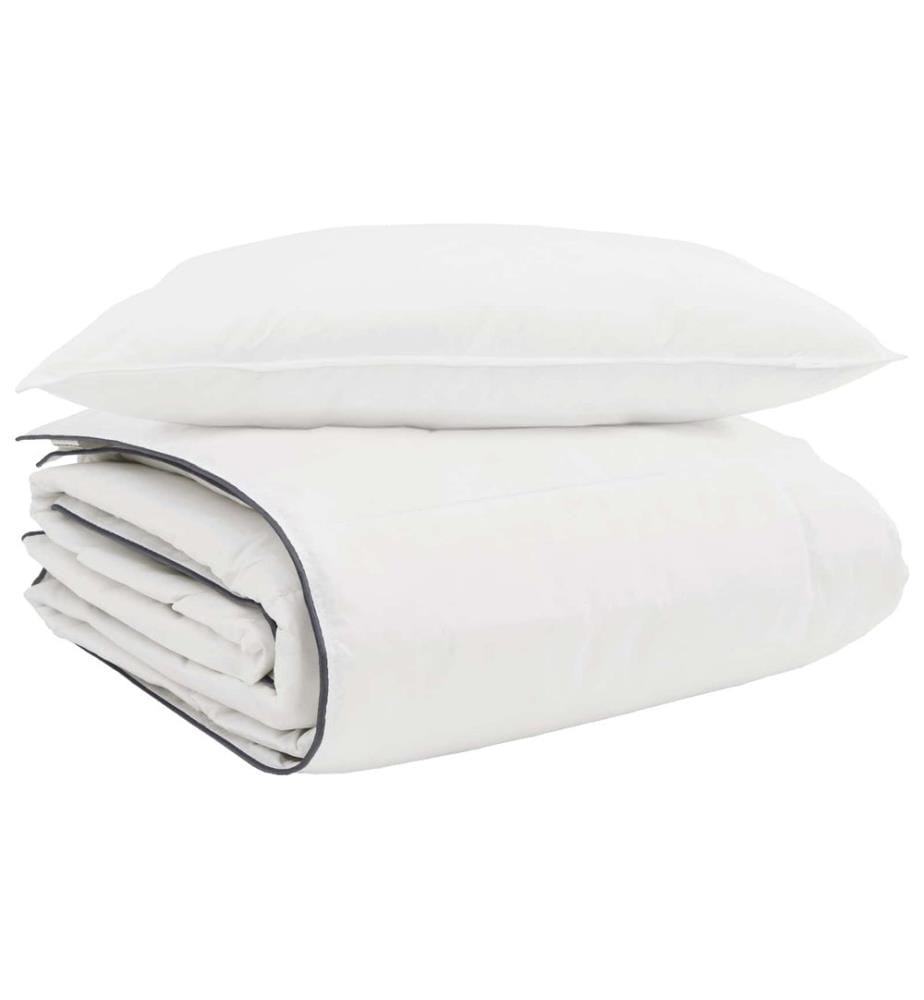 Duvet d'hiver avec oreiller 2 pcs Blanc Plume de canard