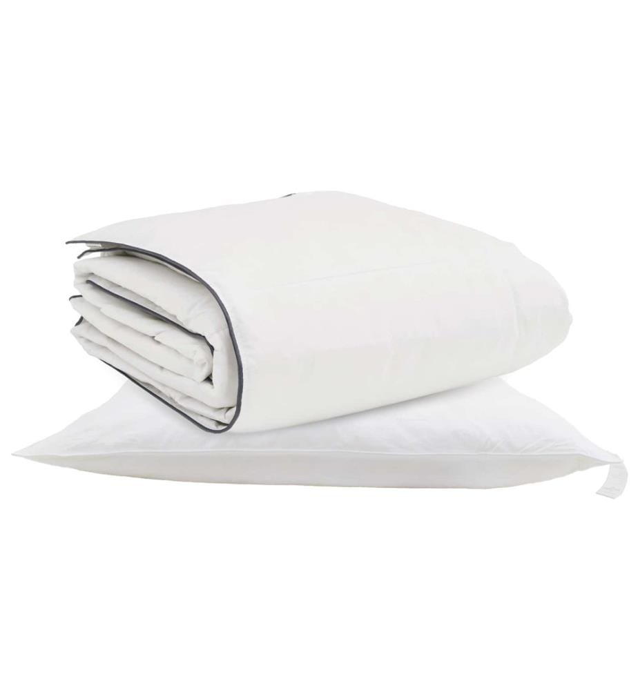 Duvet d'hiver avec oreiller 2 pcs Blanc Plume de canard