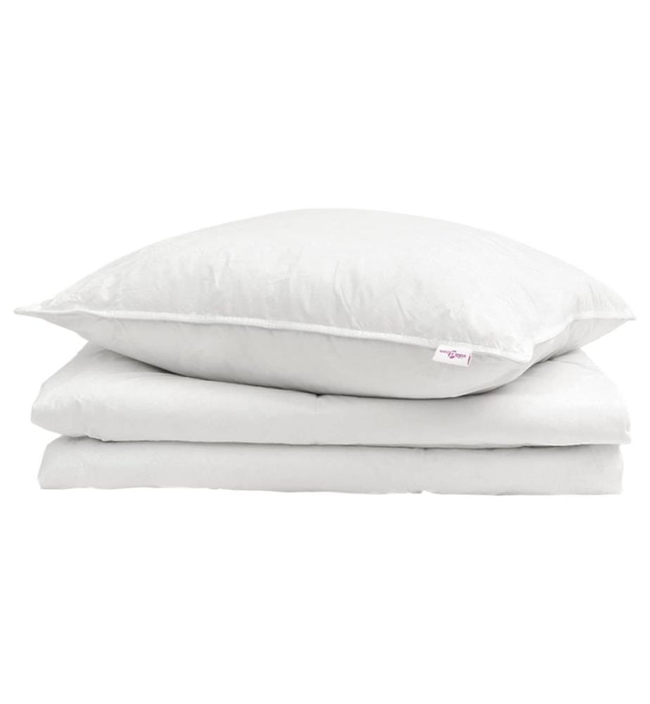 Duvet d'été simple avec oreiller 2 pcs Blanc Plume de canard