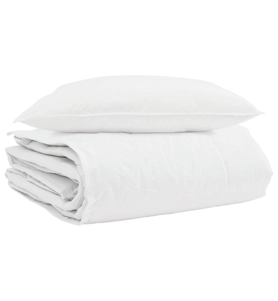 Duvet d'hiver avec oreiller 2 pcs Blanc Plume de canard