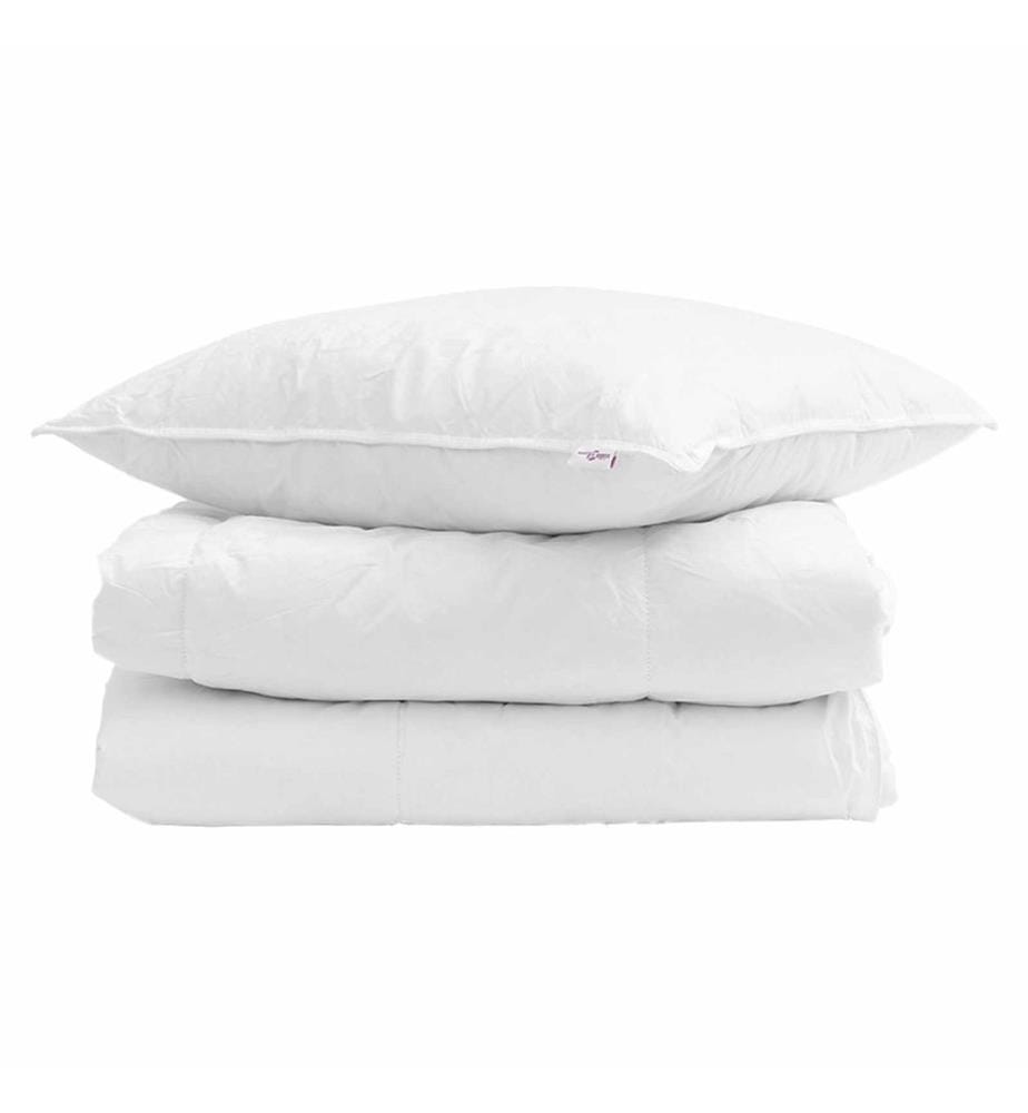 Winterbettdecke mit Kissen 2 pcs Weiss Down Feather