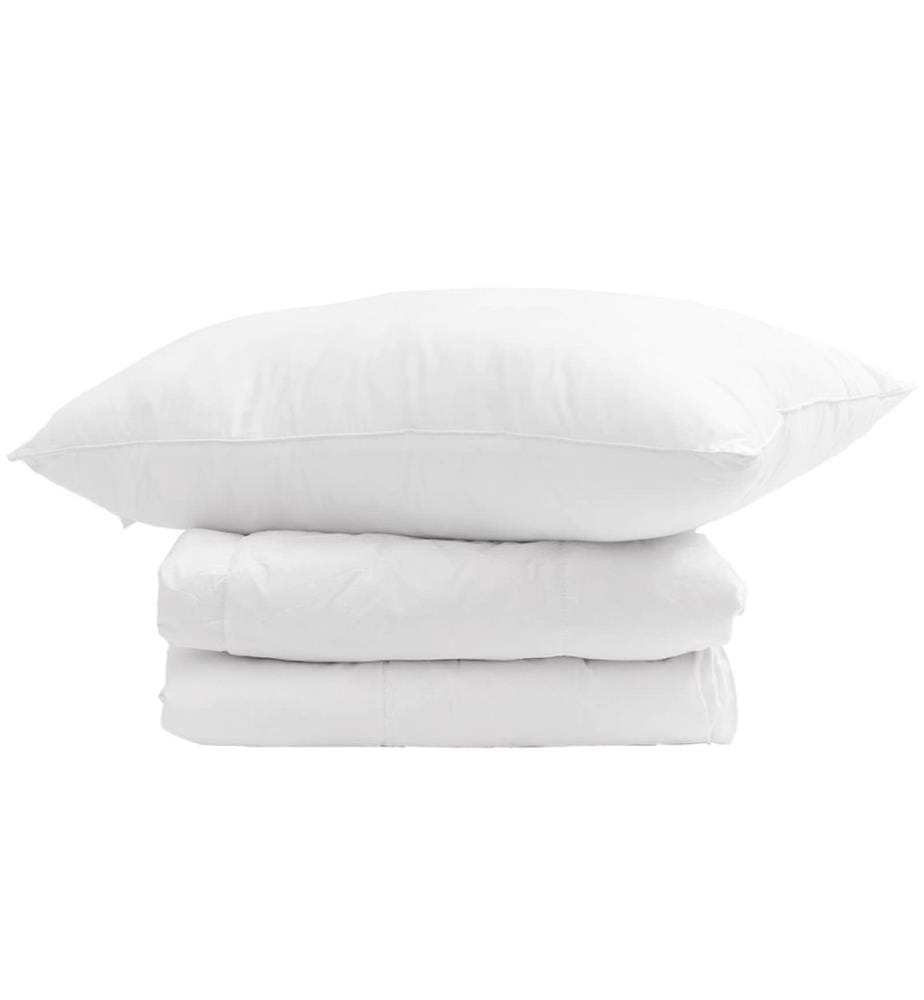 Winterbettdecke mit Kissen 2 pcs Weiss Down Feather