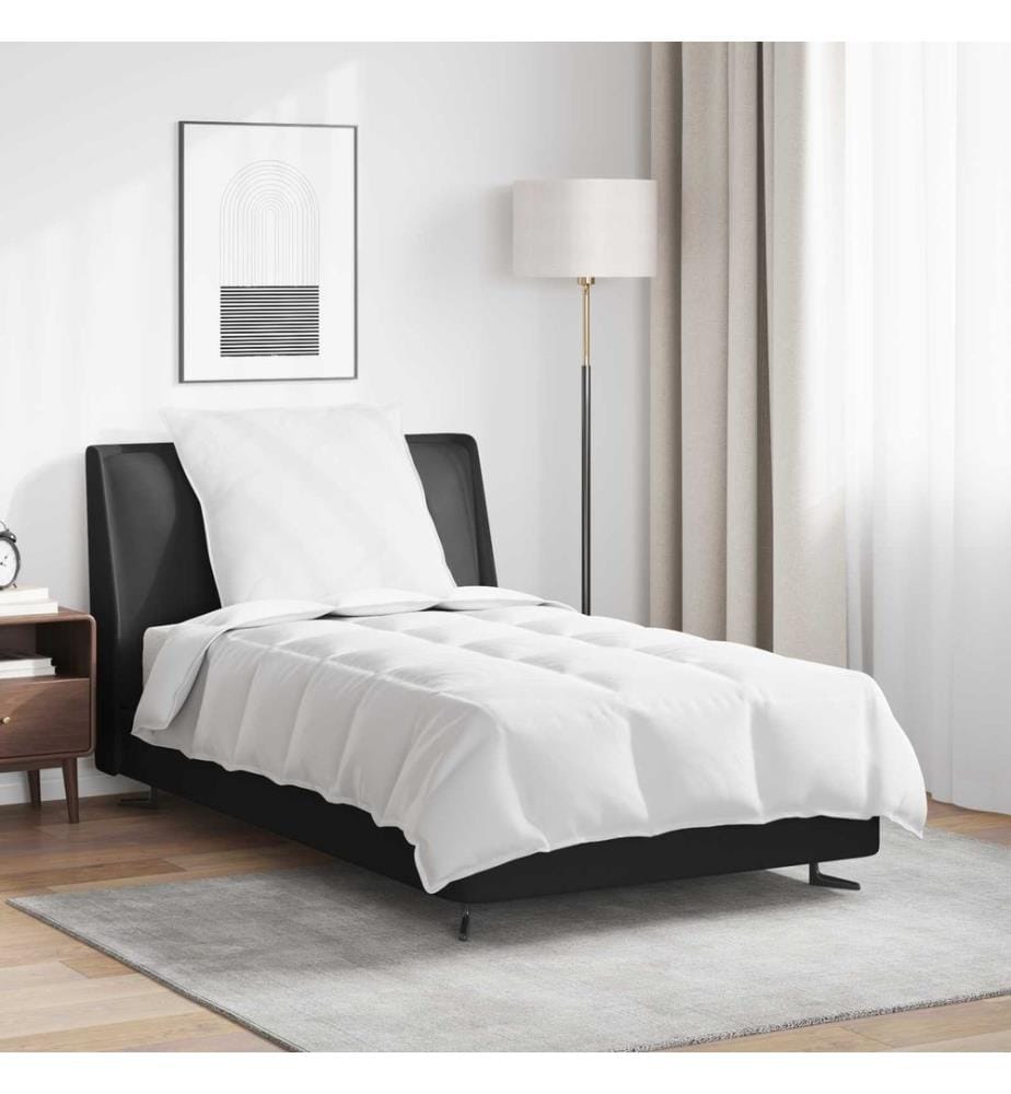 Duvet 2-en-1 avec oreiller 2 pcs Blanc Plume de canard