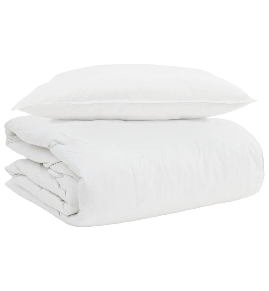 2-in-1 Bettdecke mit Kissen 2 pcs Weiss Down Feather