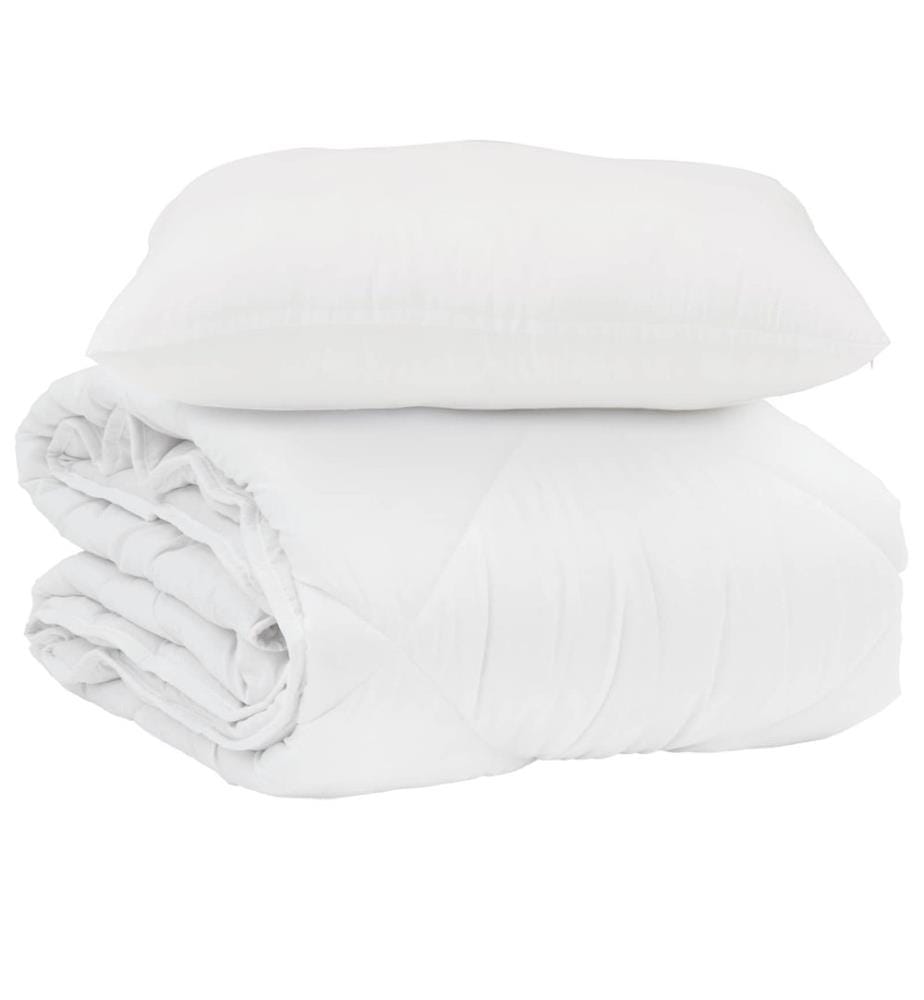 Sommerdecke mit Kissen 2 pcs Weiss Mikrofaser