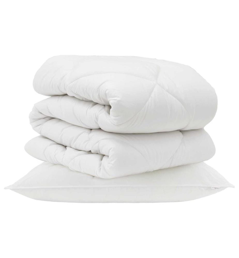Couette avec oreiller 2 pcs Blanc Microfibre