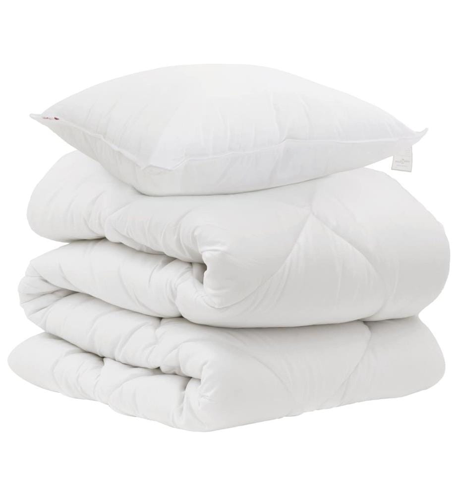 Couette avec oreiller 2 pcs Blanc Microfibre