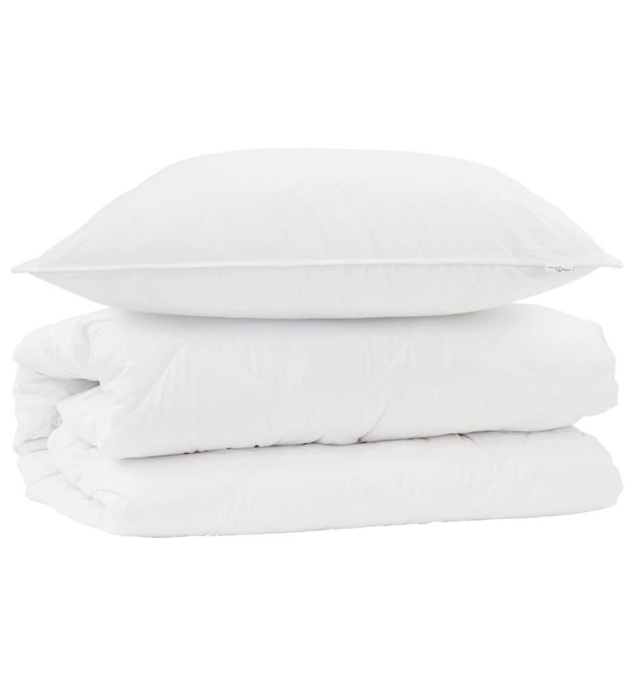Bettdecken Set mit Kissen 2 pcs Weiss Mikrofaser