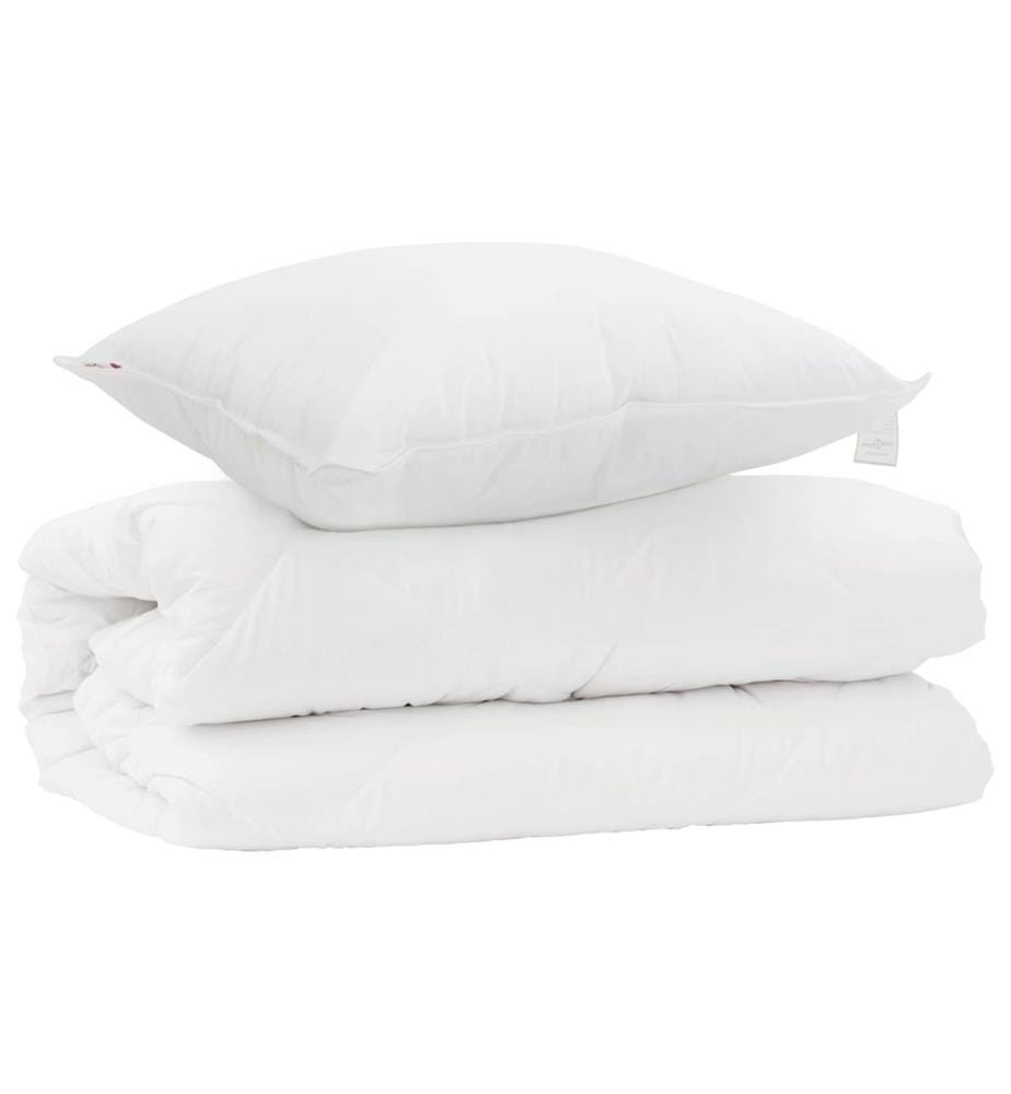 Bettdecken Set mit Kissen 2 pcs Weiss Mikrofaser