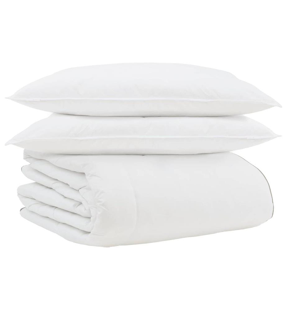 Winterbettdecke mit Kissen 3 pcs Weiss Down Feather