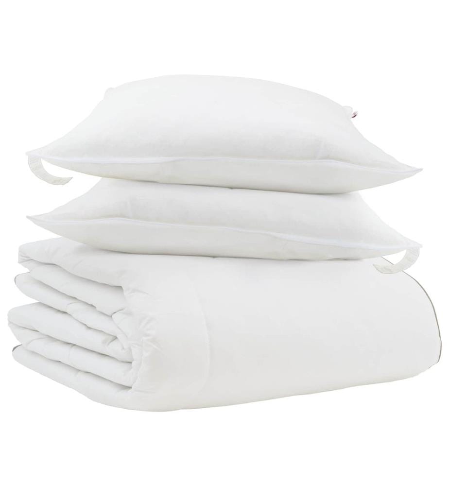 Winterbettdecke mit Kissen 3 pcs Weiss Down Feather