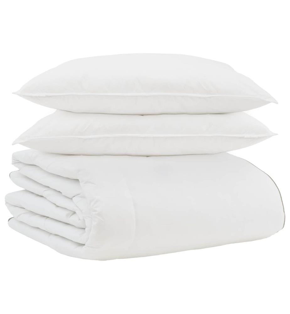 Winterbettdecke mit Kissen 3 pcs Weiss Down Feather