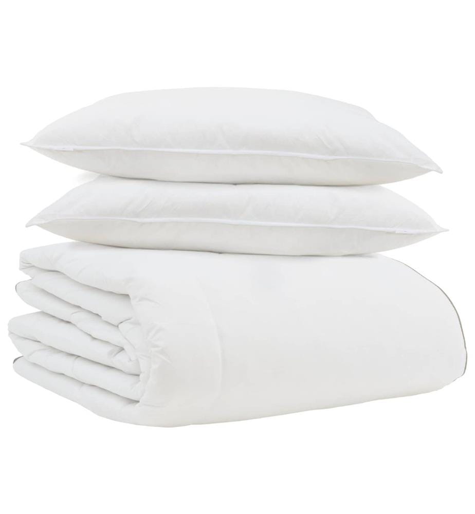 Winterbettdecke mit Kissen 3 pcs Weiss Down Feather