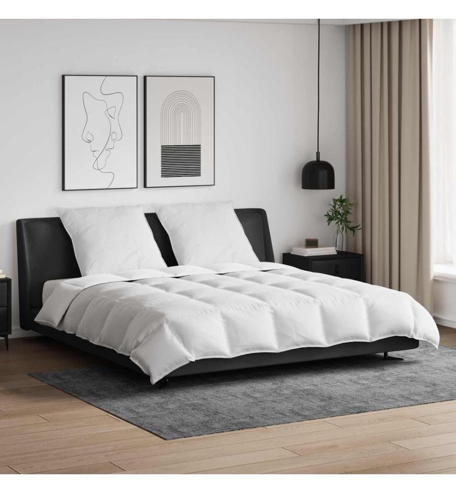 Bettdecken Set mit Kissen 3 pcs Weiss Daunenfeder