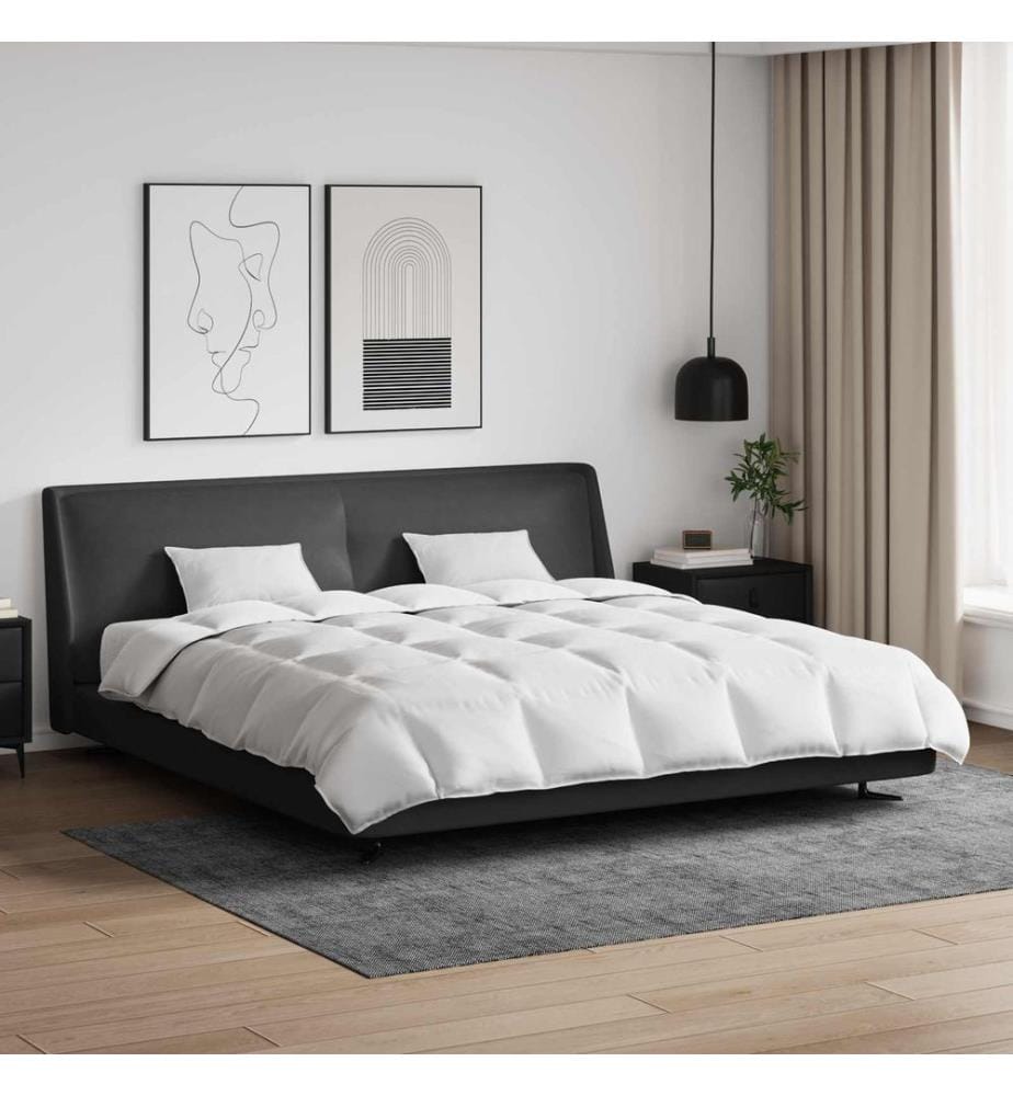 Bettdecken Set mit Kissen 3 pcs Weiss Daunenfeder