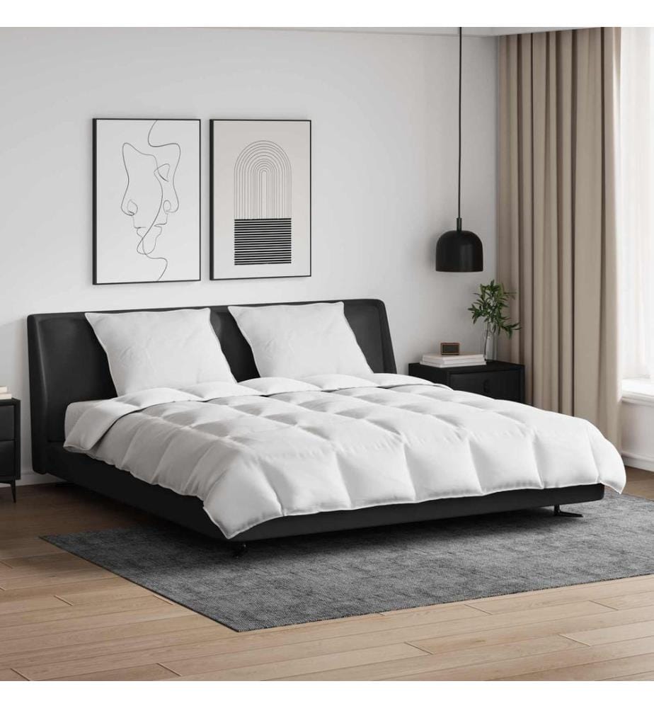 Bettdecken Set mit Kissen 3 pcs Weiss Daunenfeder