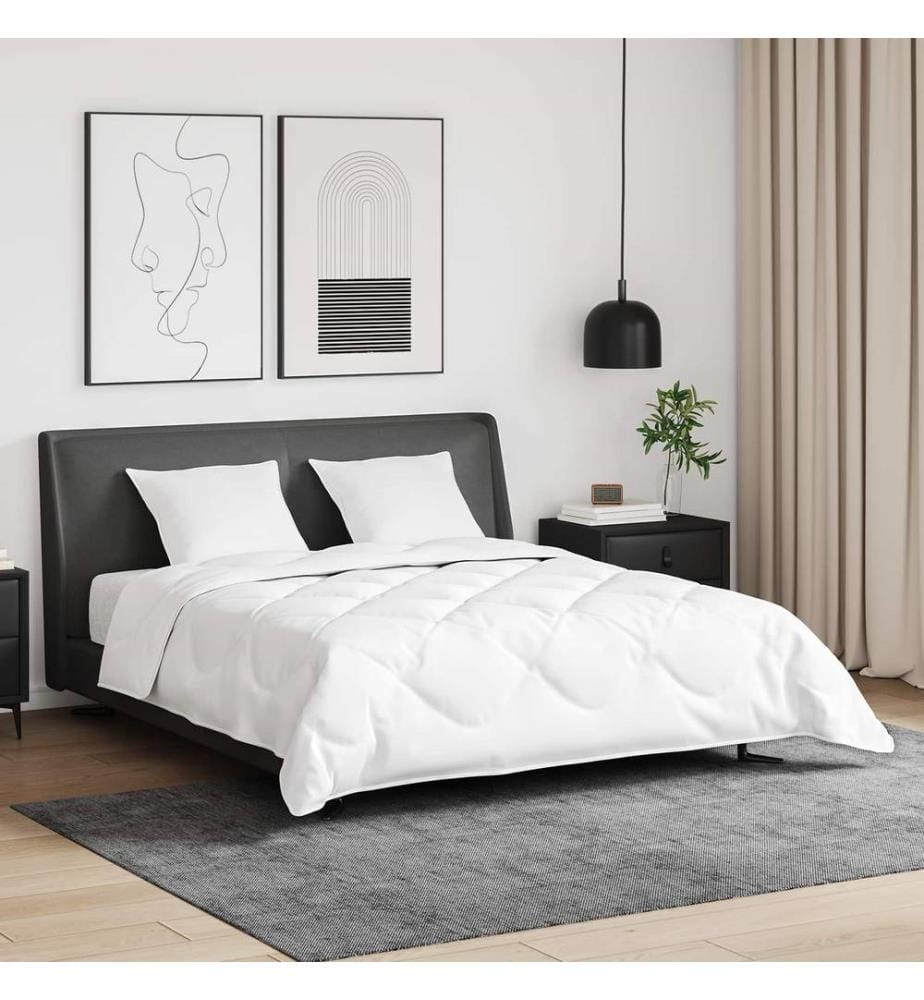 Bettdecken Set mit Kissen 3 pcs Weiss Daunenfeder