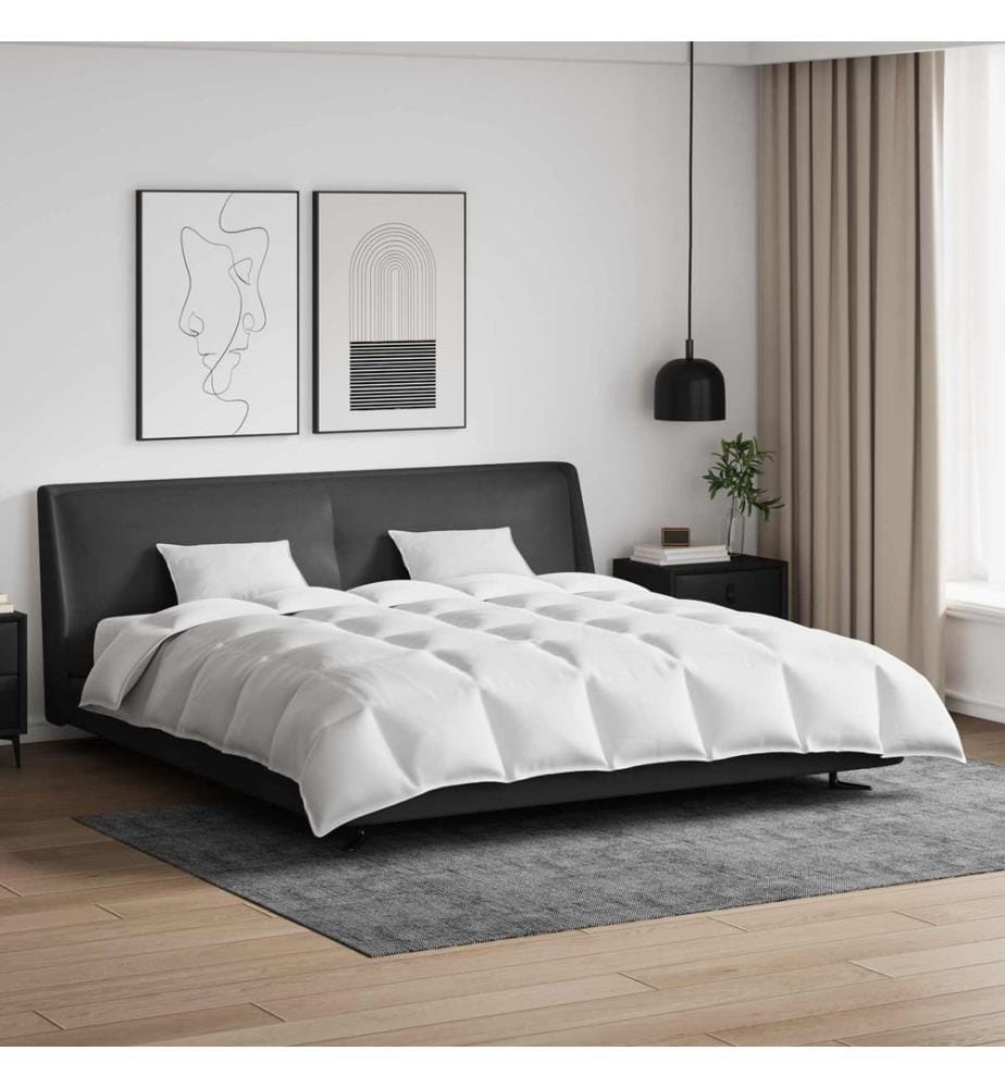 Bettdecken Set mit Kissen 3 pcs Weiss Daunenfeder