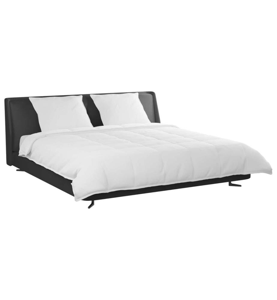 Bettdecken Set mit Kissen 3 pcs Weiss Mikrofaser und Baumwolle