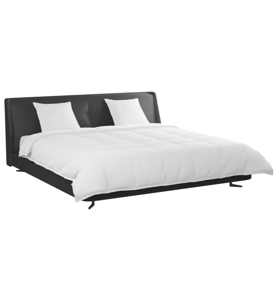 Bettdecken Set mit Kissen 3 pcs Weiss Mikrofaser und Baumwolle