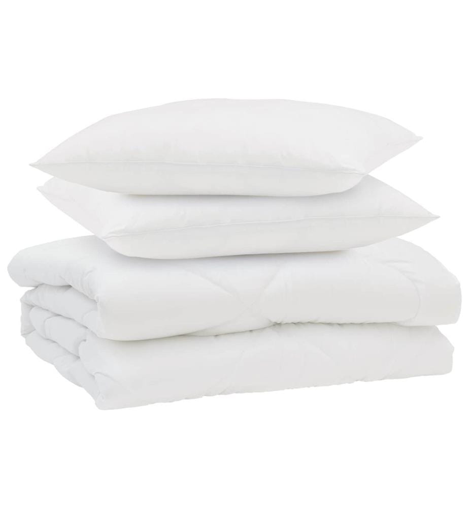 Sommerdecke mit Kissen 3 pcs Weiss Mikrofaser