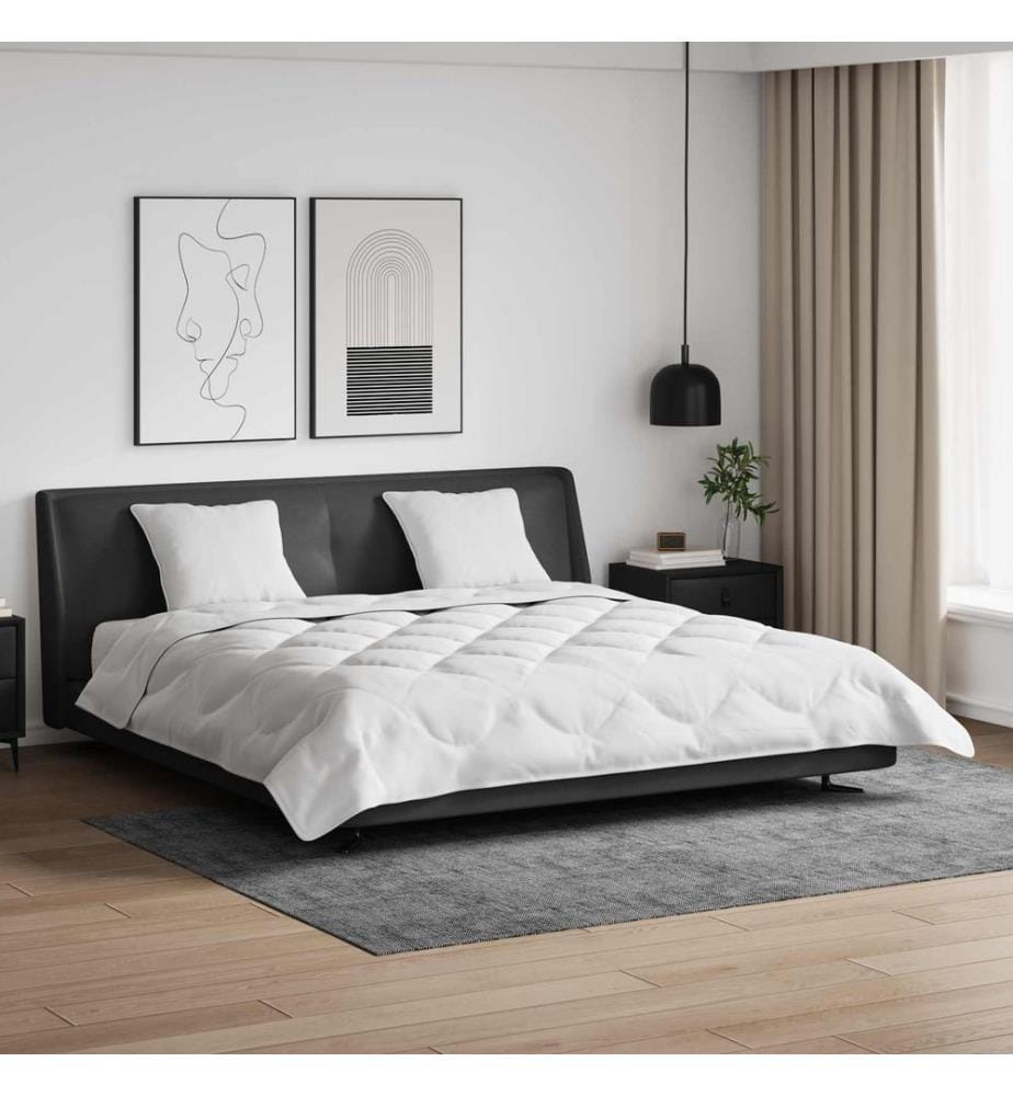 Bettdecke mit Kissen 3 pcs Weiss Mikrofaser