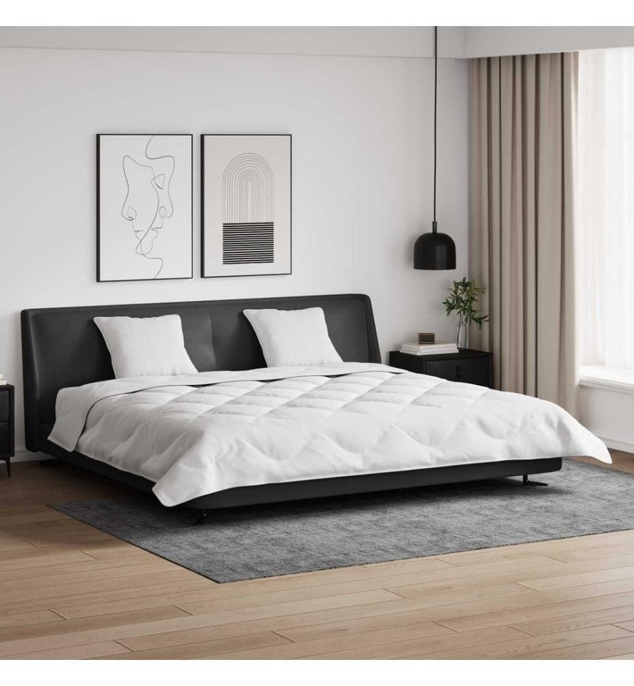 Winterbettdecke mit Kissen 3 pcs Weiss Mikrofaser