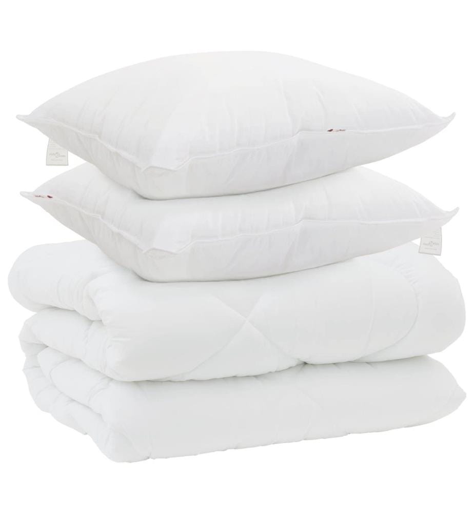 Duvet d'hiver avec oreiller 3 pcs Blanc Microfibre