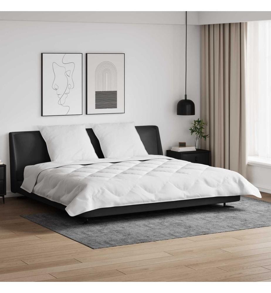 Duvet d'hiver avec oreiller 3 pcs Blanc Microfibre