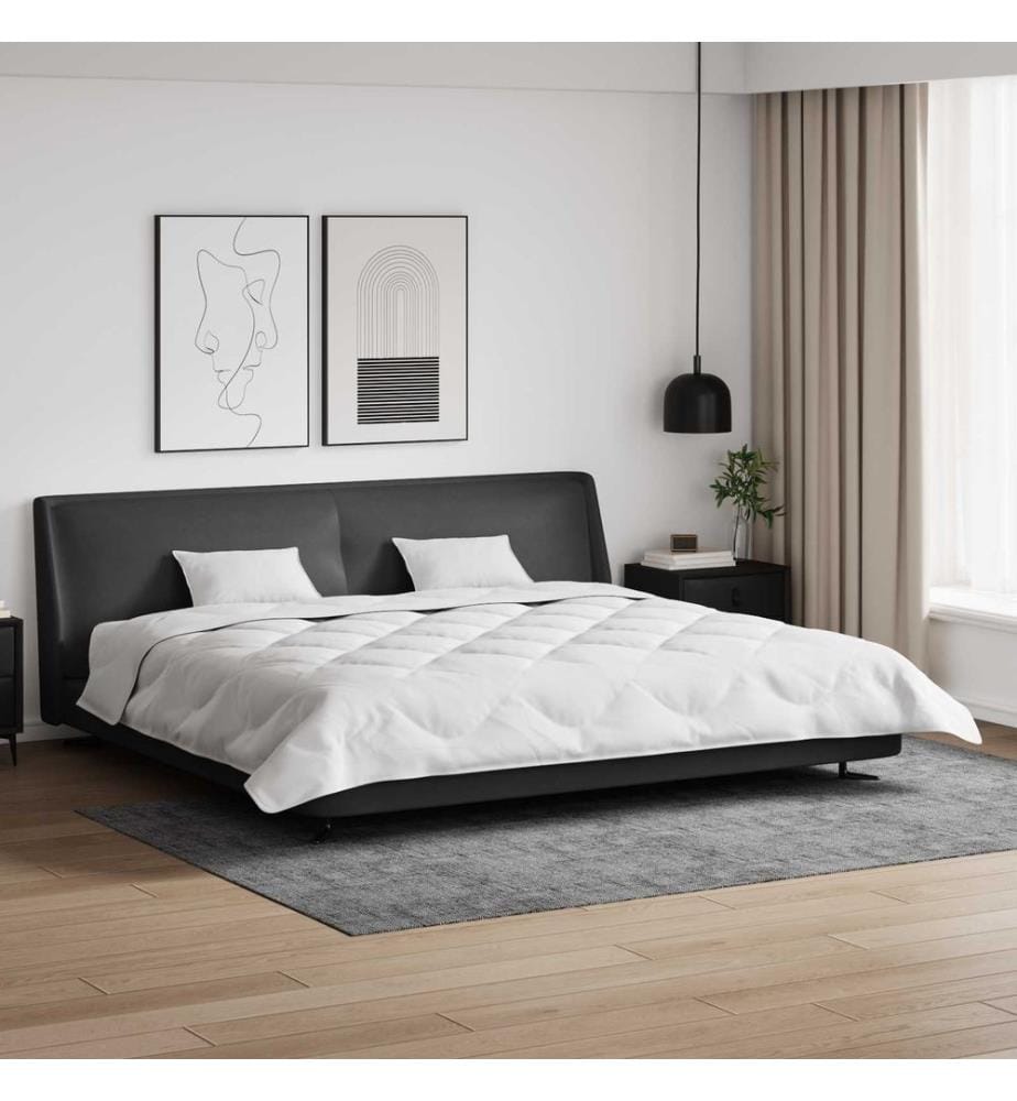 Winterbettdecke mit Kissen 3 pcs Weiss Mikrofaser