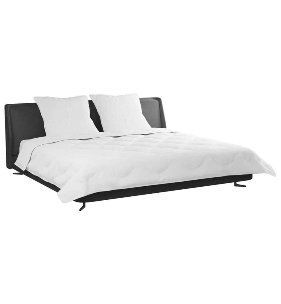 Decke mit Kissen 3 pcs Weiss Mikrofaser und Daunenfedern