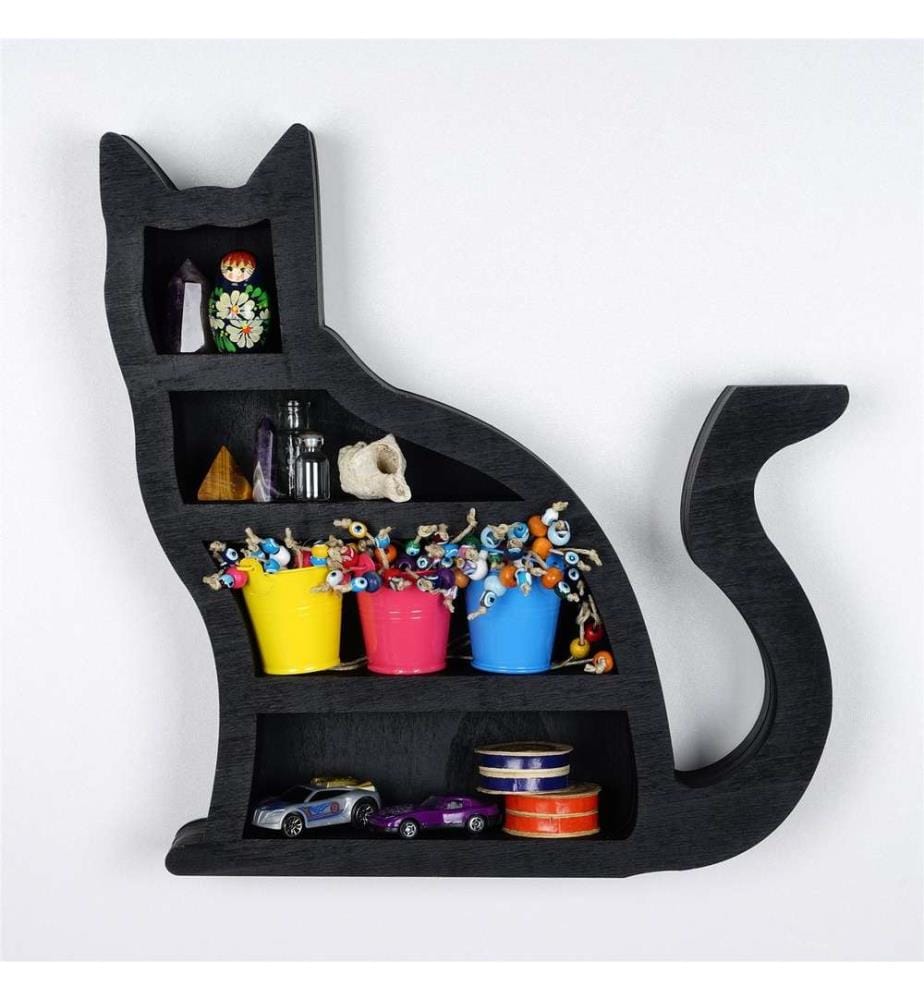 Accessoire mural décoratif, noir, 100% bois