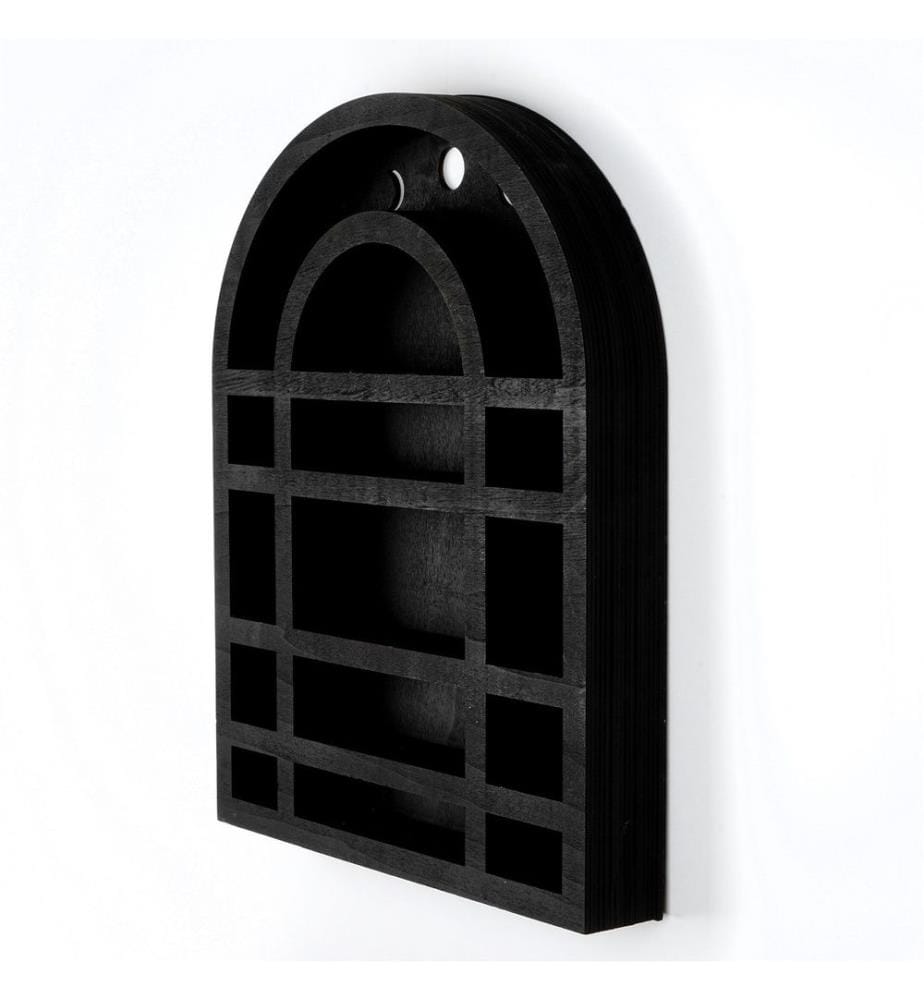 Accessoire mural décoratif, noir, 100% bois