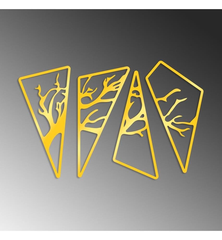 Decorative Metal Wall Accessory, Gold, Metal Body