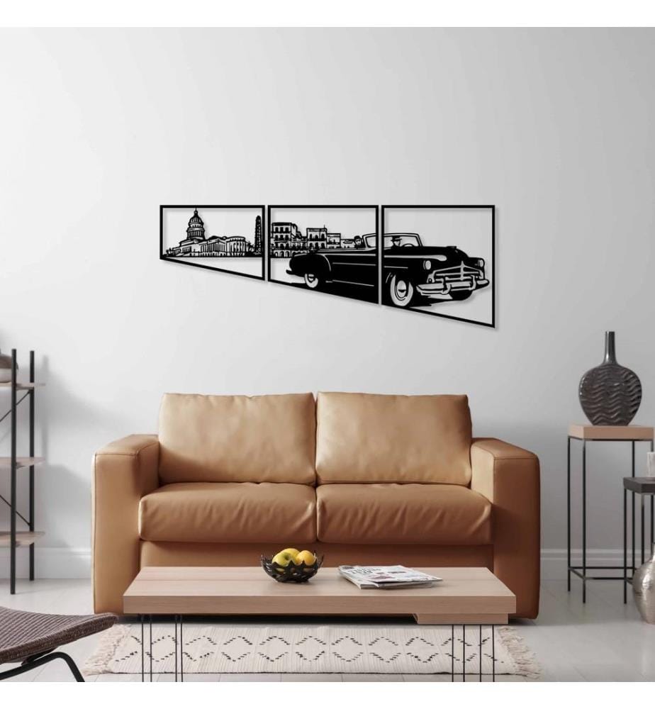 Decorative Metal Wall Accessory, Black, Metal Body