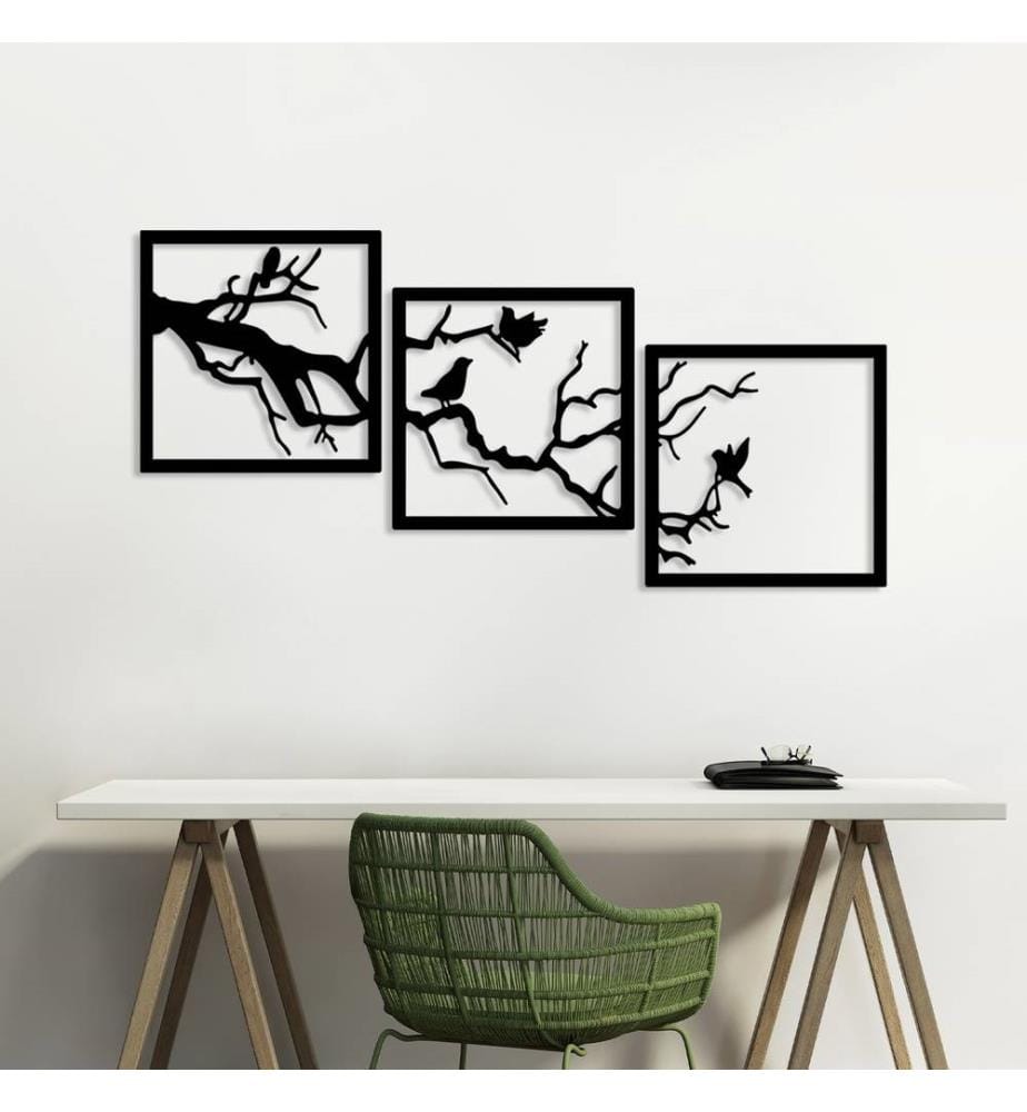 Decorative Metal Wall Accessory, Black, Metal Body