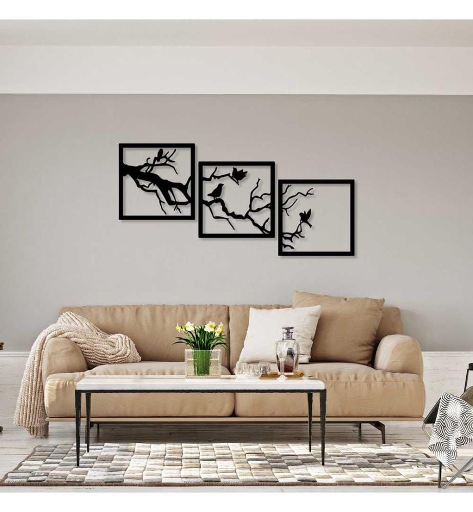 Decorative Metal Wall Accessory, Black, Metal Body