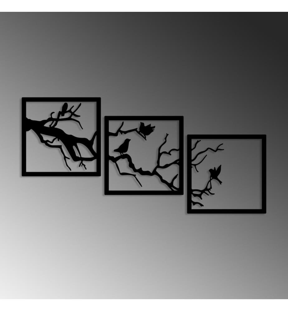Decorative Metal Wall Accessory, Black, Metal Body